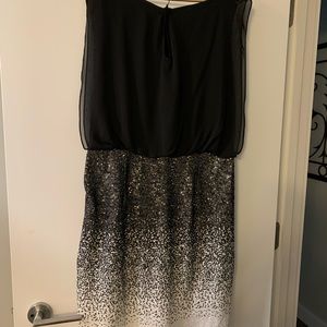 Calvin Klein Black 1 piece with a sheer top with lining with bottom sequence